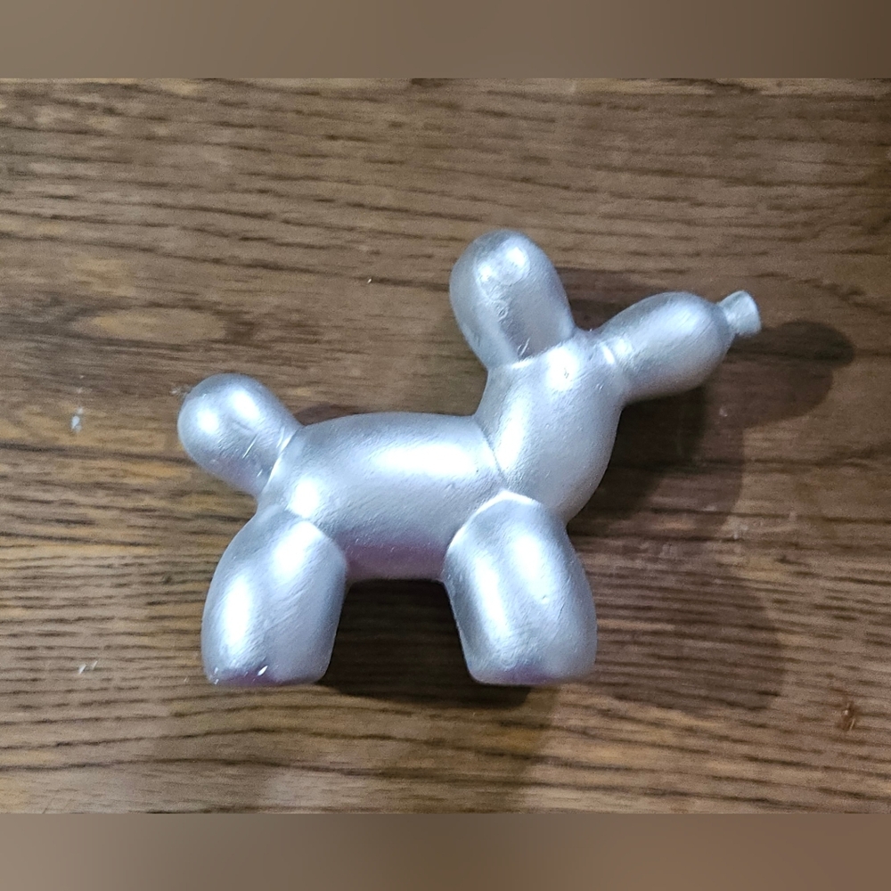 Small, Silver Ceramic Balloon Dog Figurine *New*